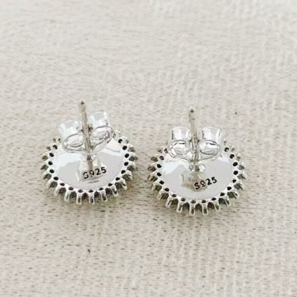 Turks & Caicos Earrings S925 Sterling Silver Stud Earrings Handmade - Picture 2 of 3
